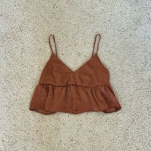 Mi Ami Auburn Cropped Flowy Tank